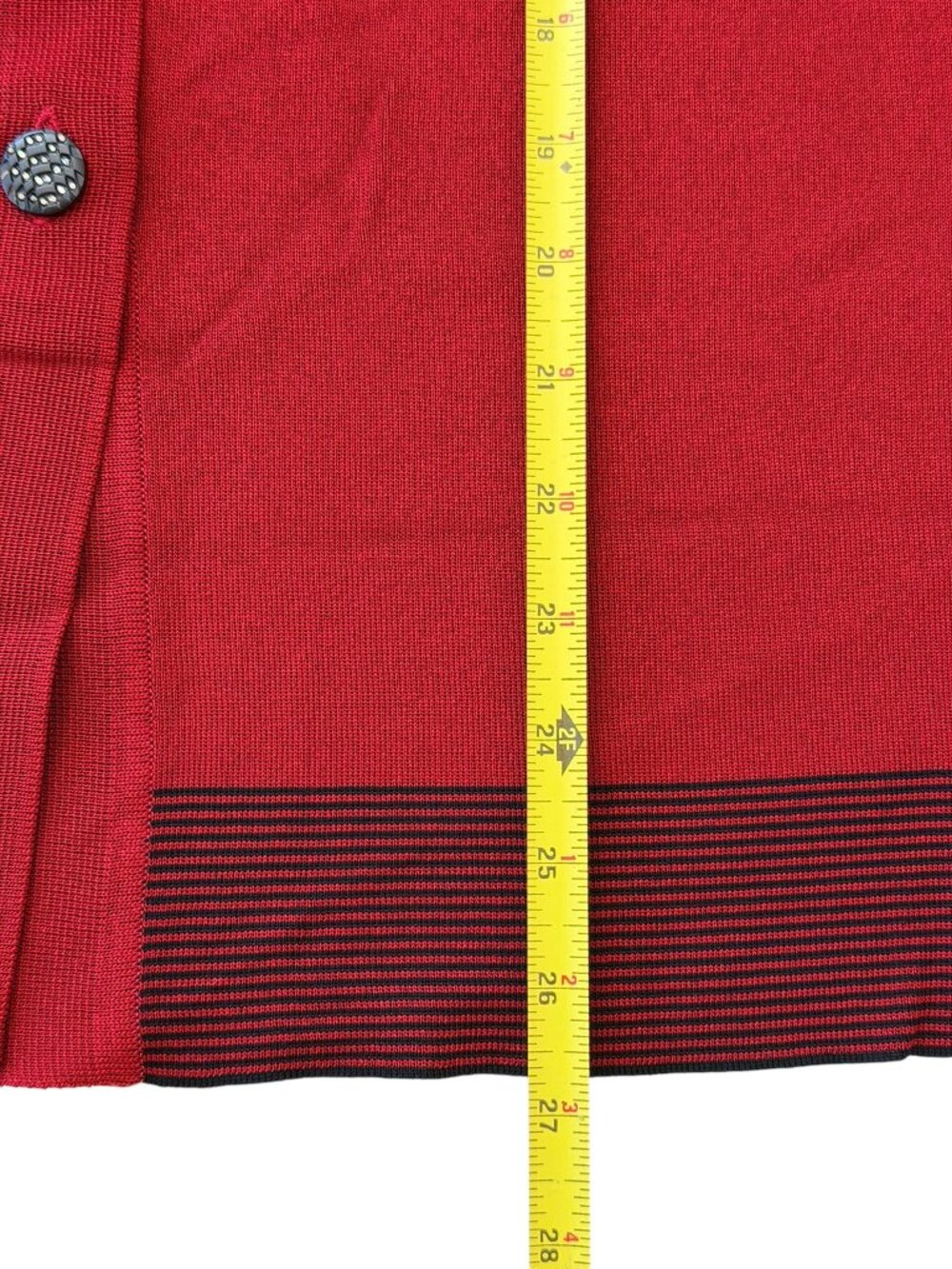 NWOT Exclusively Misook Women Knit Jacket Cardigan Long Sleeve Red Black Trim 1X - Picture 9 of 10